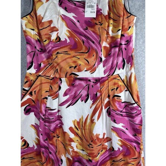 Cato Dress Womens Sz 6 Pink Orange Pockets Sleeveless Abstract Brushstroke Print - Picture 8 of 14